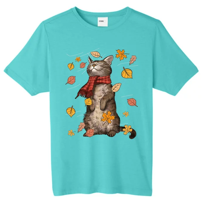 Cute Autumn Cat Fall Breeze Kitten Kitty Cat Lover ChromaSoft Performance T-Shirt