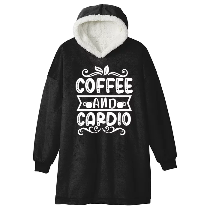 Coffee And Cardio Hooded Wearable Blanket