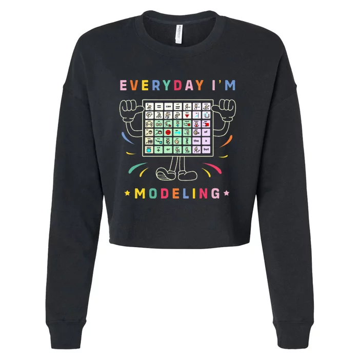 Cute Aac Communication Aac Symbols Everyday IM Modelling Cropped Pullover Crew