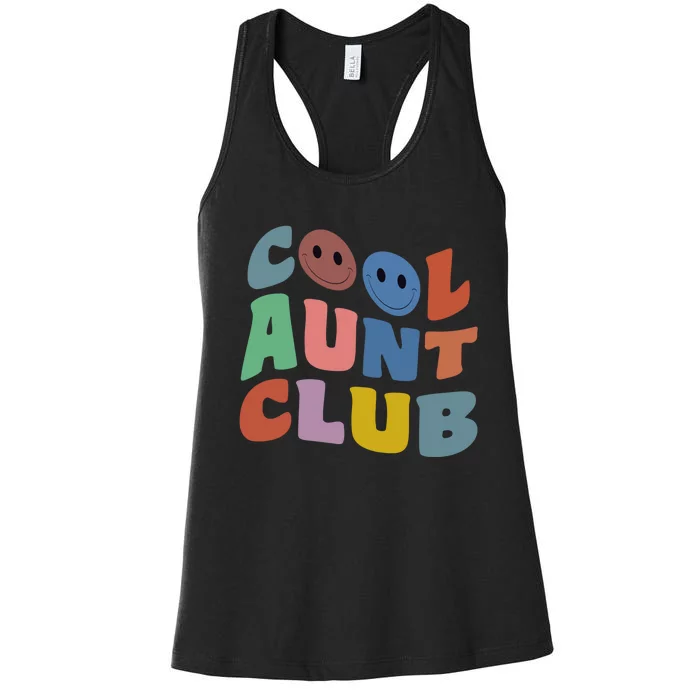 Cool Aunt Club Funny Smile Colorful Cool Aunt Club Aunties Women's Racerback Tank