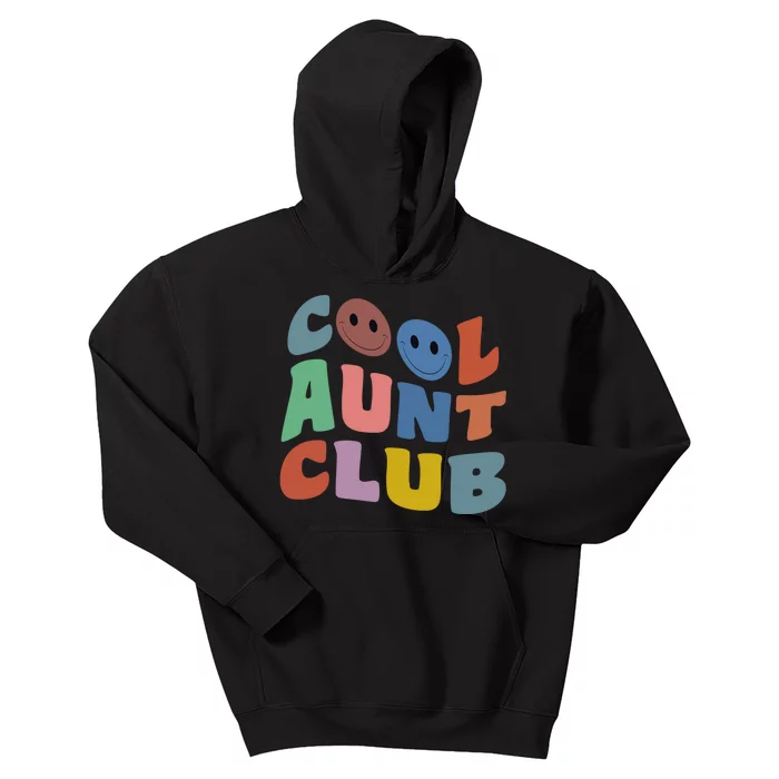 Cool Aunt Club Funny Smile Colorful Cool Aunt Club Aunties Kids Hoodie