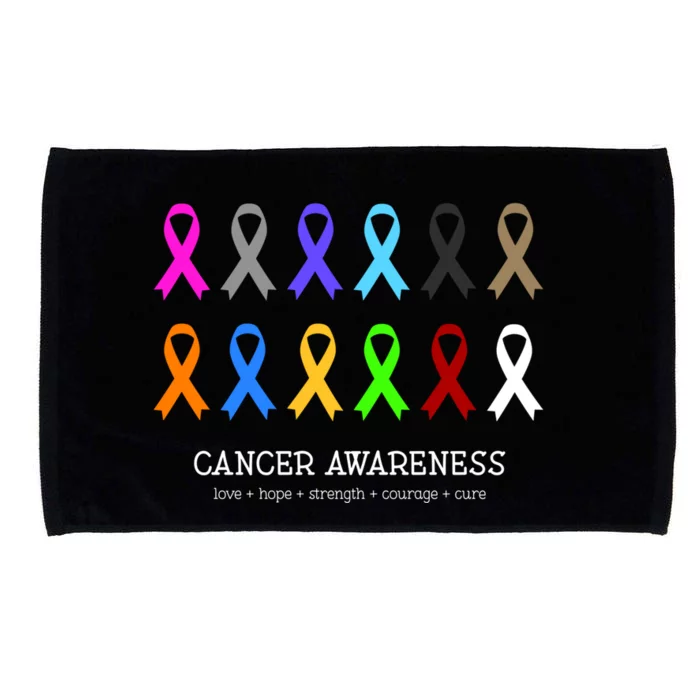 Cancer Awareness Clothing Gift Fight Cancer Ribbon Gift Microfiber Hand Towel