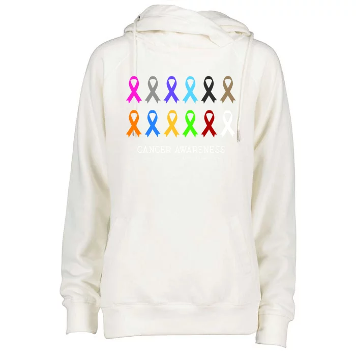 Cancer Awareness Clothing Gift Fight Cancer Ribbon Gift Womens Funnel Neck Pullover Hood