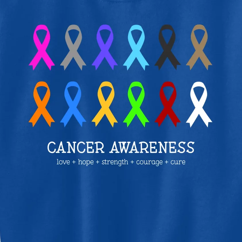 Cancer Awareness Clothing Gift Fight Cancer Ribbon Gift Kids Sweatshirt