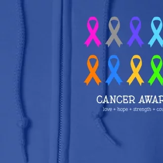 Cancer Awareness Clothing Gift Fight Cancer Ribbon Gift Full Zip Hoodie