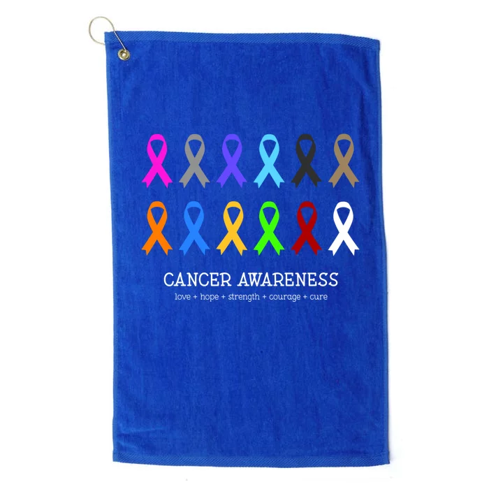 Cancer Awareness Clothing Gift Fight Cancer Ribbon Gift Platinum Collection Golf Towel