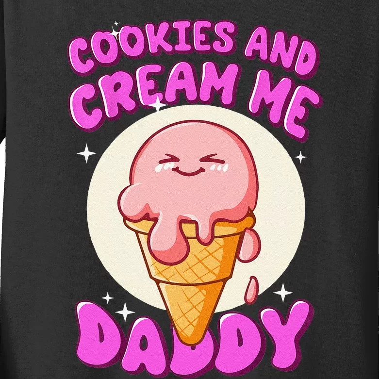 Cookies And Cream Me Daddy Funny Halloween Humor Sarcasm Kids Long Sleeve Shirt