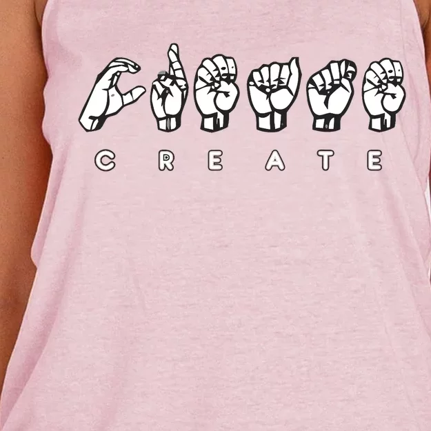 Create (ASL) Women's Knotted Racerback Tank