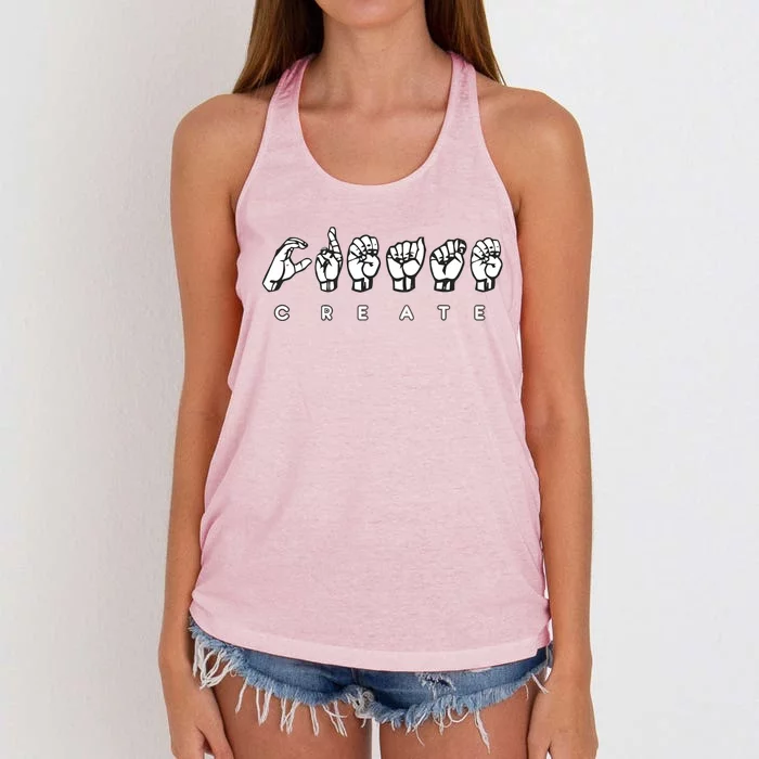 Create (ASL) Women's Knotted Racerback Tank