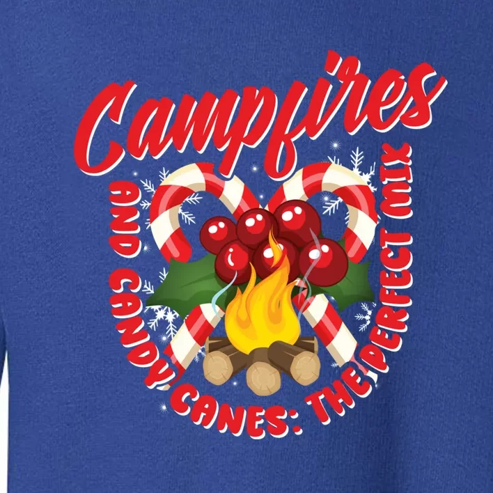 Campfires And Candy Canes Christmas Camper Camping Lover Cute Gift Toddler Sweatshirt