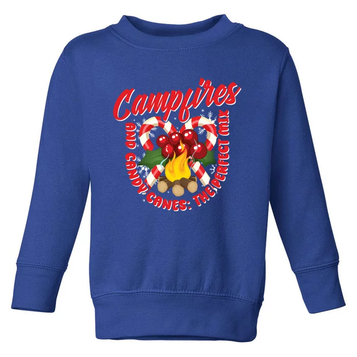 Campfires And Candy Canes Christmas Camper Camping Lover Cute Gift Toddler Sweatshirt