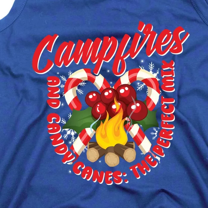 Campfires And Candy Canes Christmas Camper Camping Lover Cute Gift Tank Top