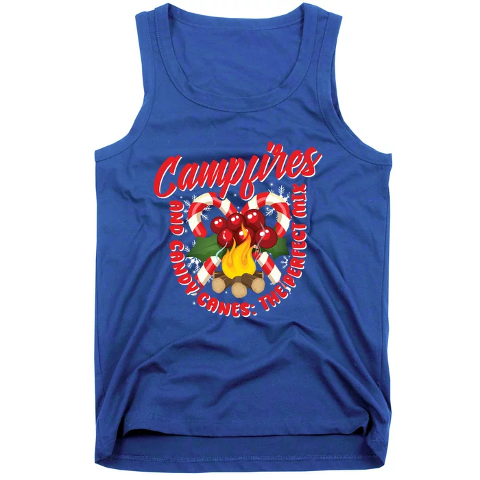 Campfires And Candy Canes Christmas Camper Camping Lover Cute Gift Tank Top