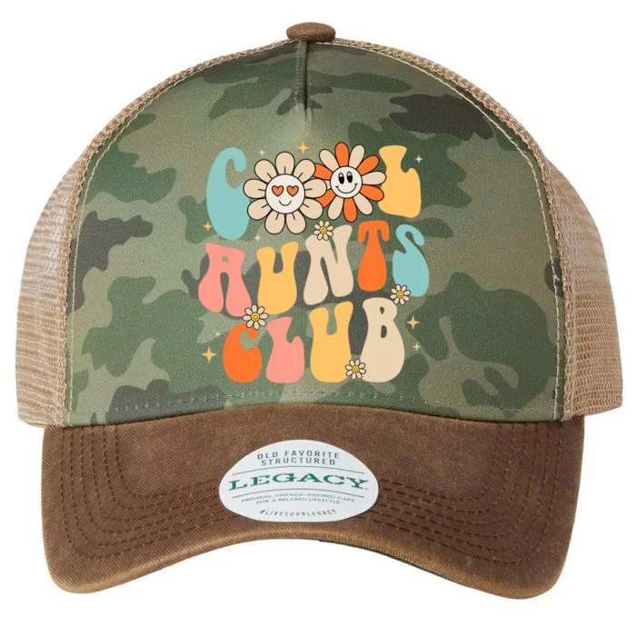 Cool Aunt Club Groovy Retro Funny Aunt Club Aunties Legacy Tie Dye Trucker Hat