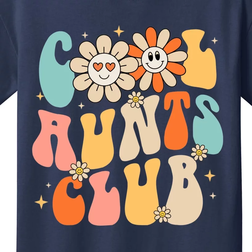 Cool Aunt Club Groovy Retro Funny Aunt Club Aunties Kids T-Shirt