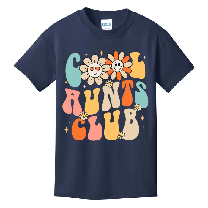 Cool Aunt Club Groovy Retro Funny Aunt Club Aunties Kids T-Shirt