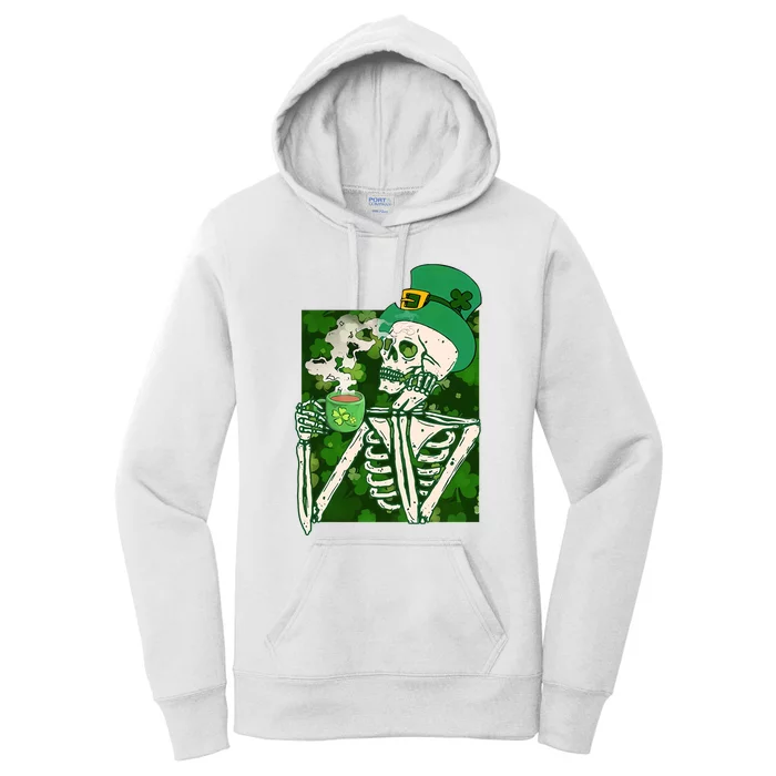 Coffee And Chill Skull Patrick Day Women's Pullover Hoodie