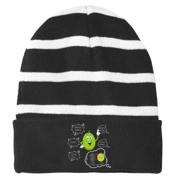 Christian Apperal Striped Beanie with Solid Band