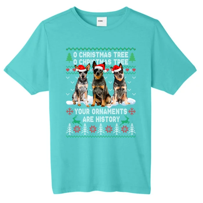 Cute Australian Cattle Dog Oh Christmas Tree Ugly Xmas Cute Gift ChromaSoft Performance T-Shirt