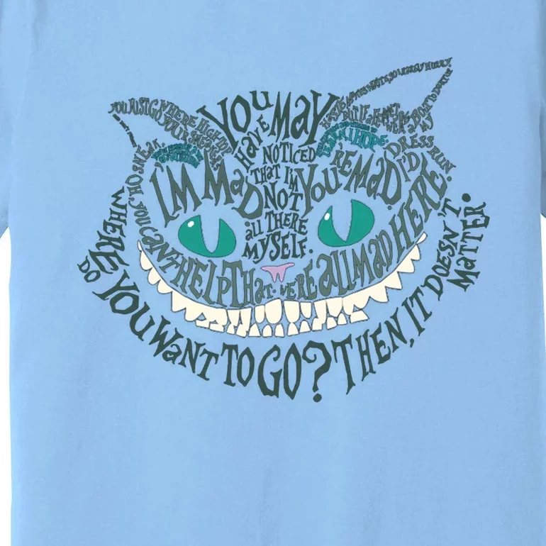 Cheshire Alice Cat We're All Mad Here Wonderland Gift Premium T-Shirt