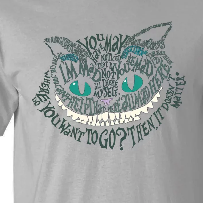 Cheshire Alice Cat We're All Mad Here Wonderland Gift Tall T-Shirt