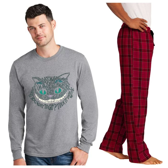 Cheshire Alice Cat We're All Mad Here Wonderland Gift Long Sleeve Pajama Set