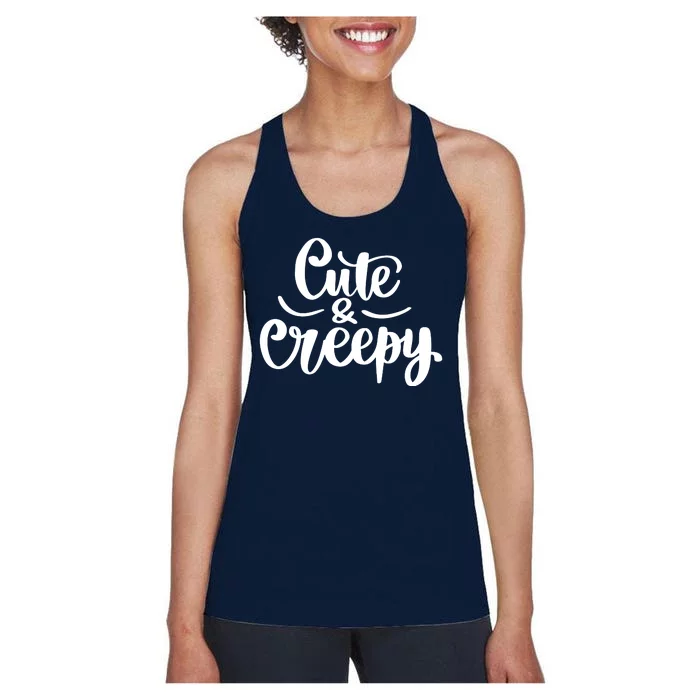 Cute And Creepy Halloween Funny Women's Racerback Tank