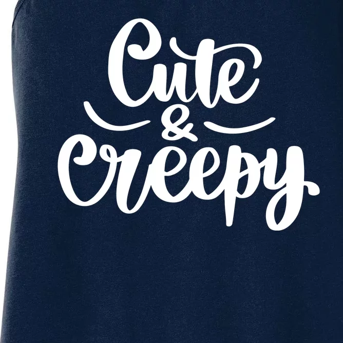 Cute And Creepy Halloween Funny Women's Racerback Tank