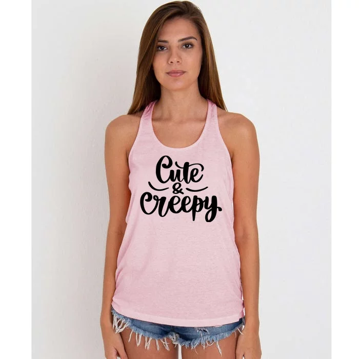 Cute And Creepy Halloween Funny Women's Knotted Racerback Tank