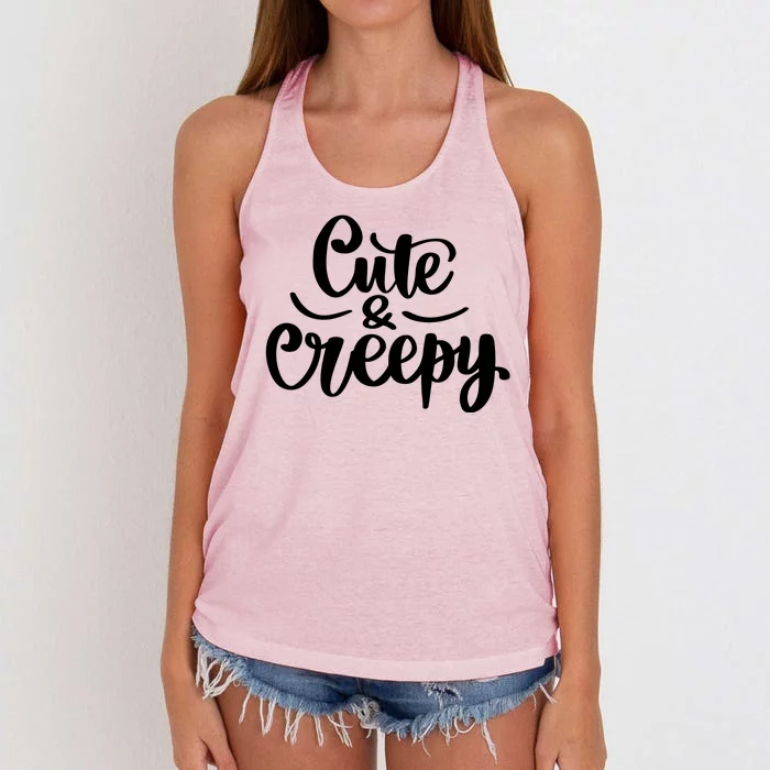 Cute And Creepy Halloween Funny Women's Knotted Racerback Tank