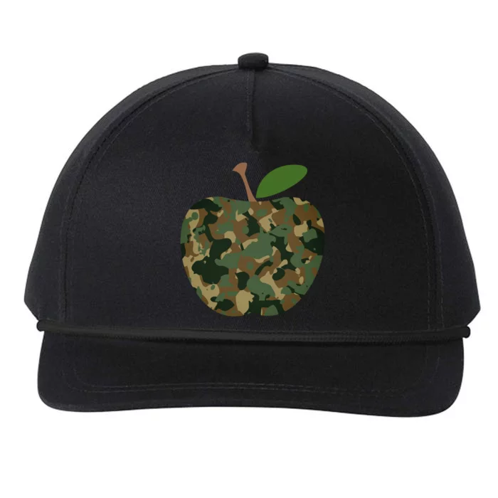 Camouflage Apple Snapback Five-Panel Rope Hat