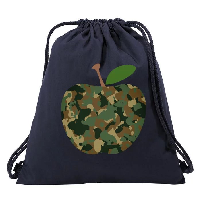 Camouflage Apple Drawstring Bag