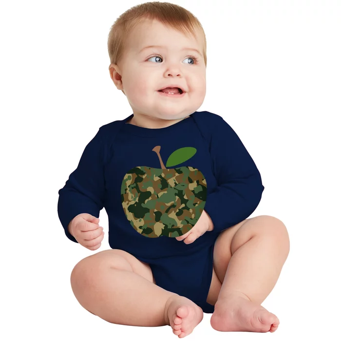 Camouflage Apple Baby Long Sleeve Bodysuit