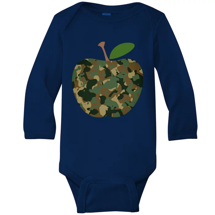 Camouflage Apple Baby Long Sleeve Bodysuit