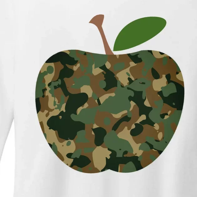 Camouflage Apple Womens CVC Long Sleeve Shirt