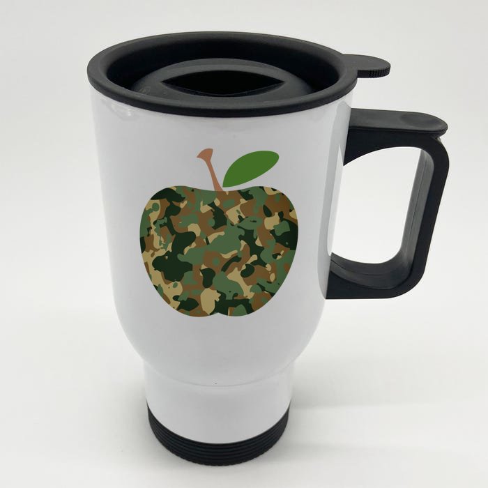 Camouflage Apple Front & Back Stainless Steel Travel Mug