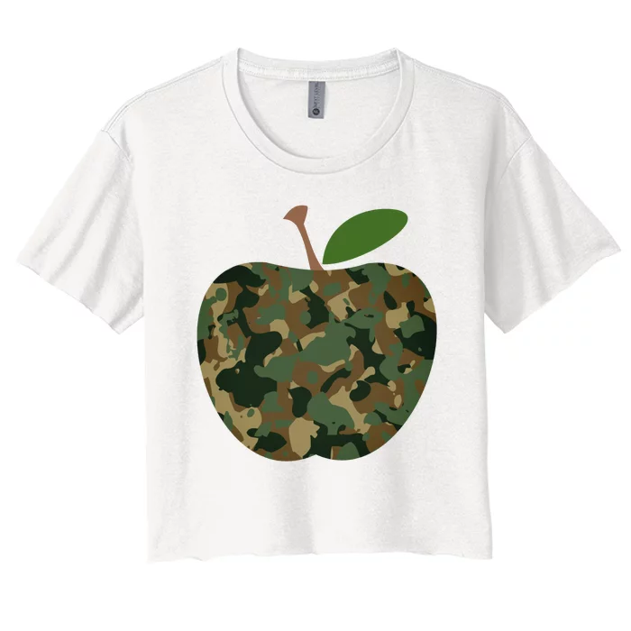 Camouflage Apple Women's Crop Top Tee