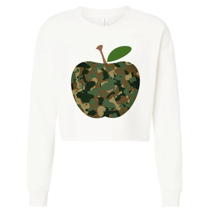 Camouflage Apple Cropped Pullover Crew