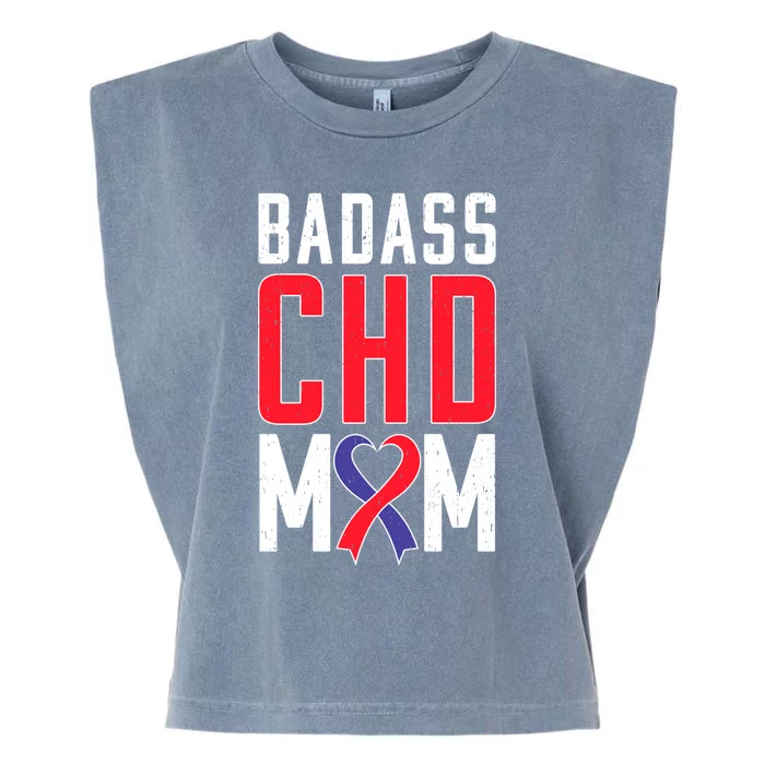 Chd Awareness Congenital Heart Chd Mom Ribbon Cute Gift Garment-Dyed Women's Muscle Tee