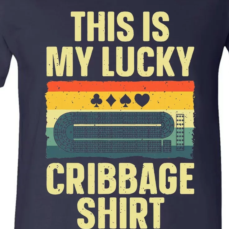 Cribbage Art Cribbage Board Cribbage Player V-Neck T-Shirt