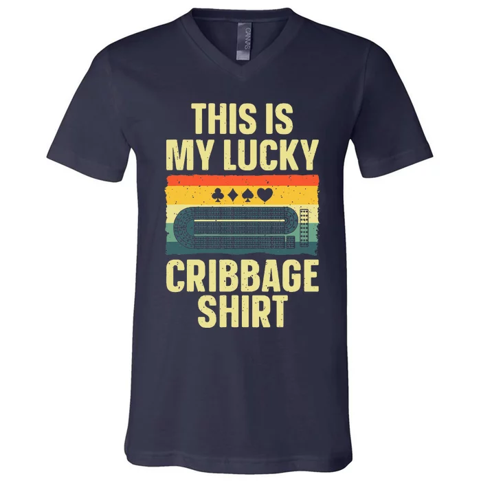 Cribbage Art Cribbage Board Cribbage Player V-Neck T-Shirt