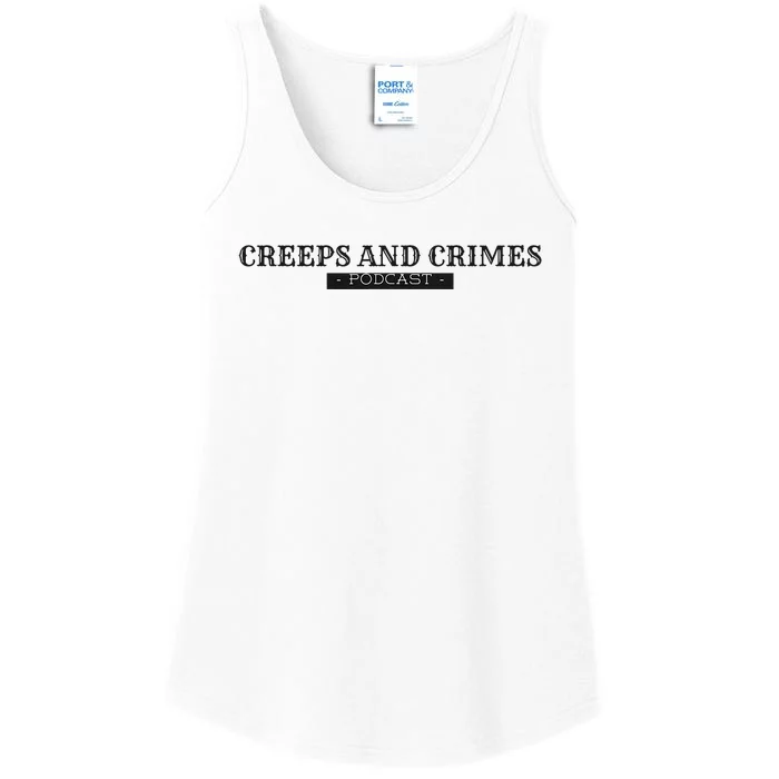 Creeps And Crimes Podcast Logo Ladies Essential Tank