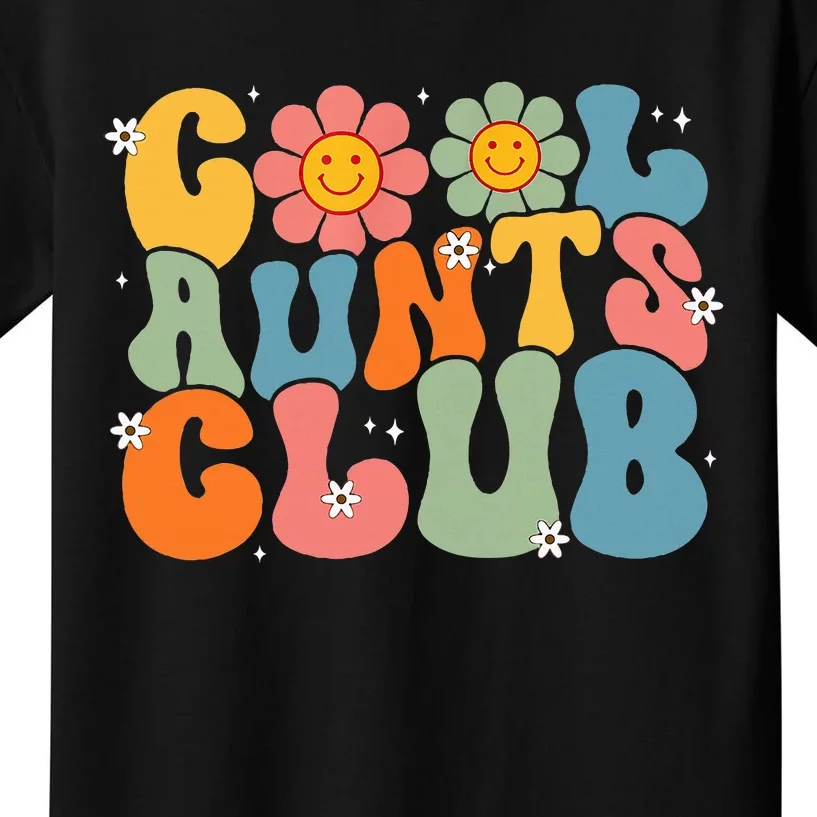 Cool Aunts Club Groovy Retro Smile Aunt Auntie MotherS Day Kids T-Shirt