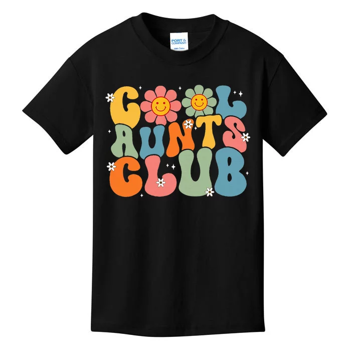 Cool Aunts Club Groovy Retro Smile Aunt Auntie MotherS Day Kids T-Shirt