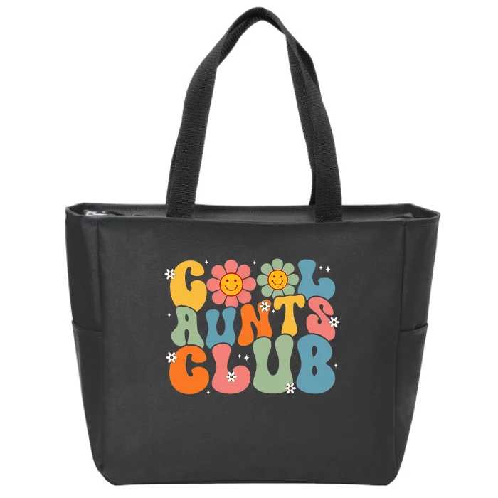 Cool Aunts Club Groovy Retro Smile Aunt Auntie MotherS Day Zip Tote Bag