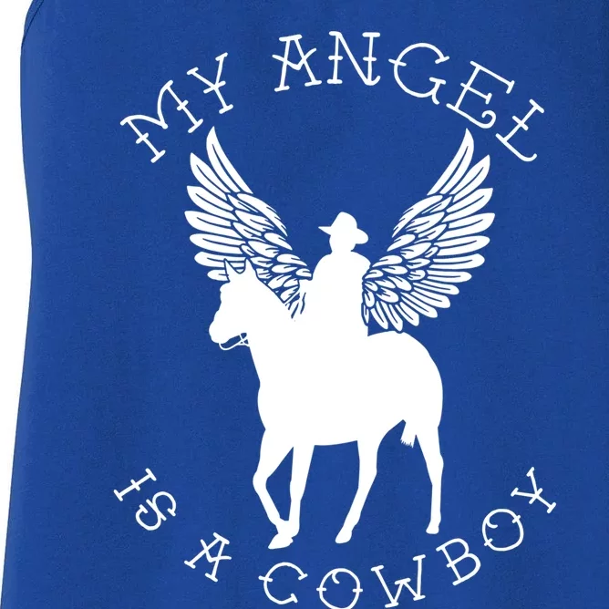 Cow Angel Country Horse Lover Rememberance In Memory Gift Women's Racerback Tank