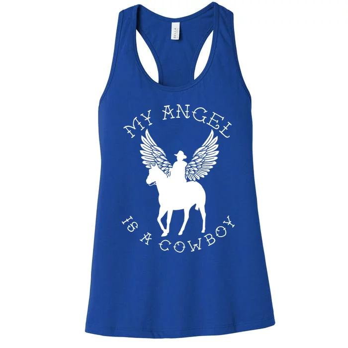 Cow Angel Country Horse Lover Rememberance In Memory Gift Women's Racerback Tank