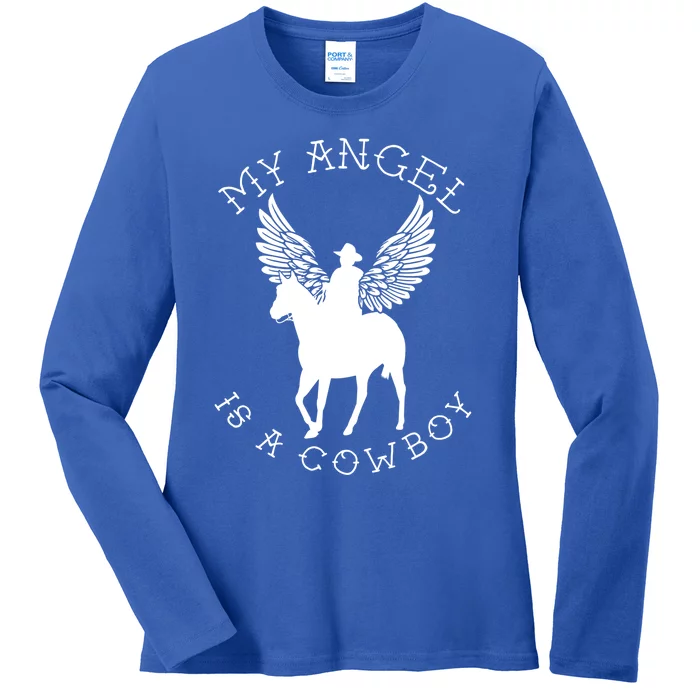 Cow Angel Country Horse Lover Rememberance In Memory Gift Ladies Long Sleeve Shirt