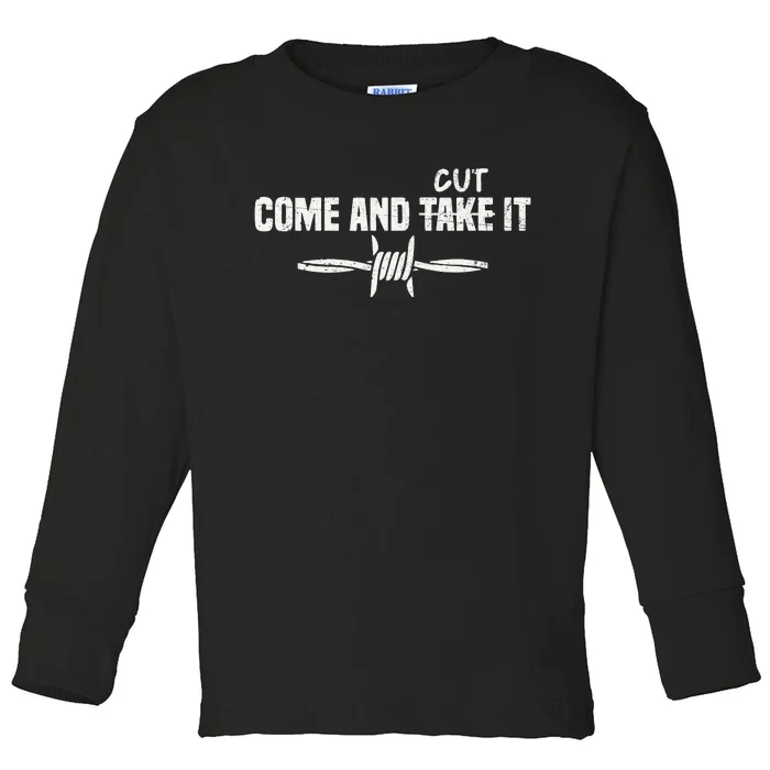 Come And Cut It 2024 I Stand With Texas Toddler Long Sleeve Shirt