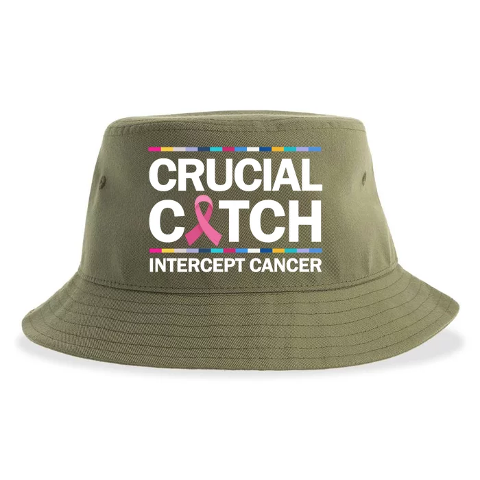 Crucial A Catch Intercept Cancer Breast Cancer Awareness Sustainable Bucket Hat